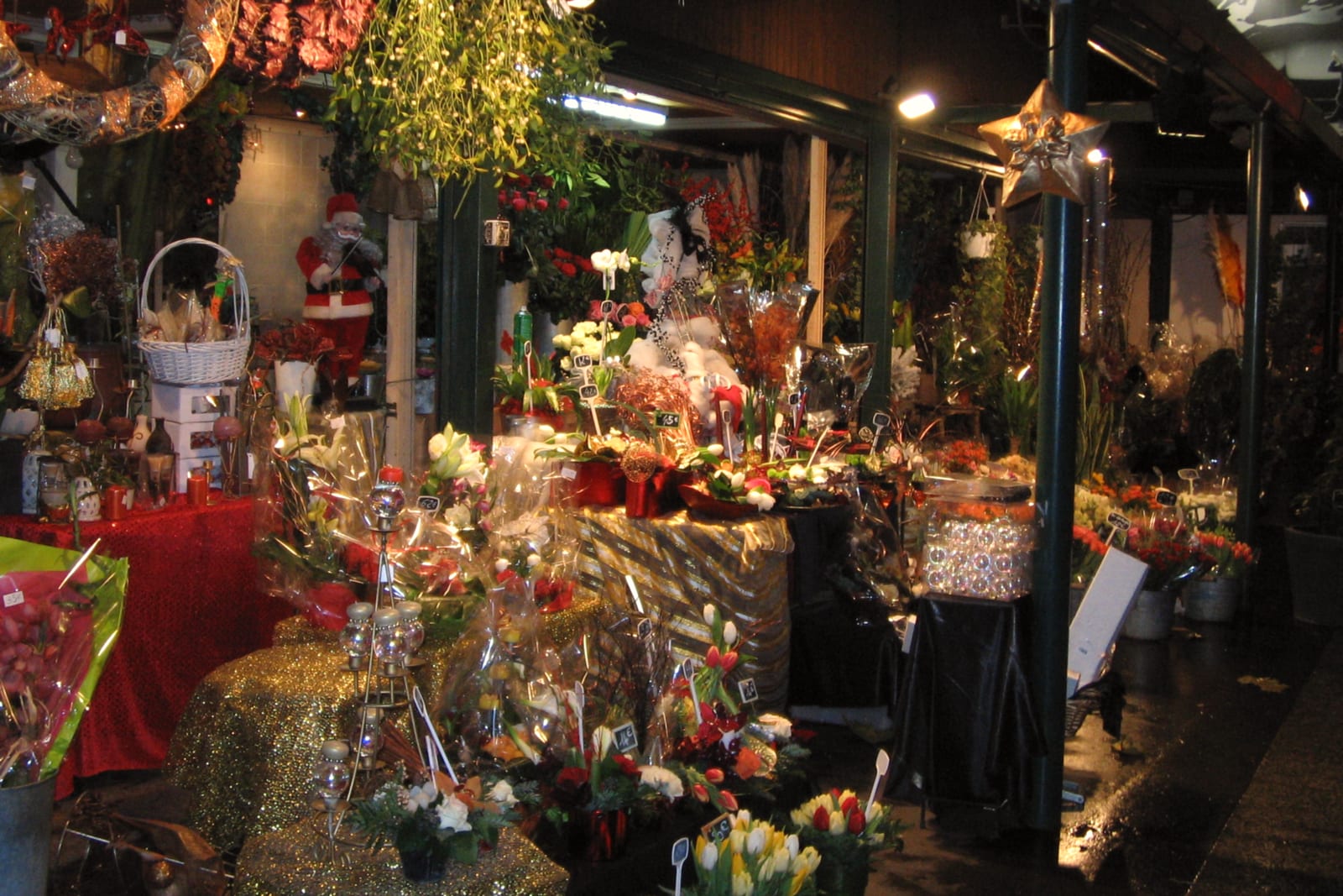 店内に並ぶ花